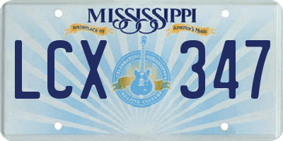MS license plate LCX347