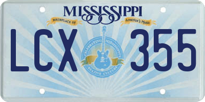 MS license plate LCX355