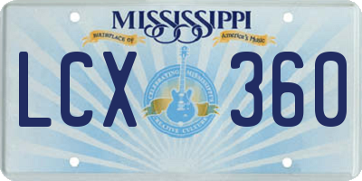 MS license plate LCX360