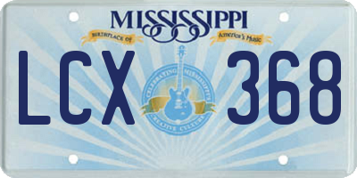MS license plate LCX368