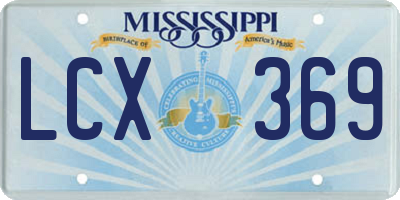 MS license plate LCX369