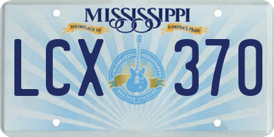 MS license plate LCX370