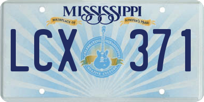 MS license plate LCX371