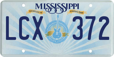 MS license plate LCX372
