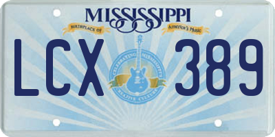 MS license plate LCX389