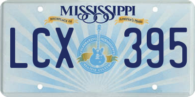 MS license plate LCX395