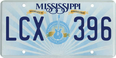 MS license plate LCX396