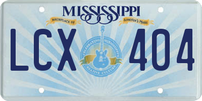 MS license plate LCX404