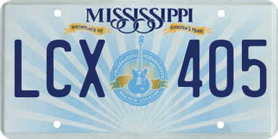 MS license plate LCX405