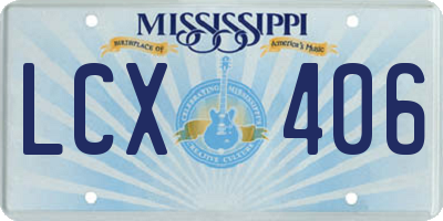 MS license plate LCX406