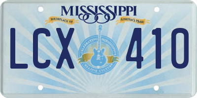 MS license plate LCX410