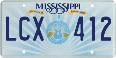 MS license plate LCX412