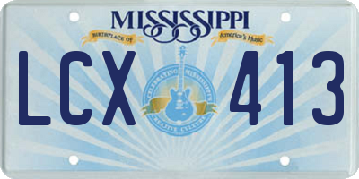 MS license plate LCX413