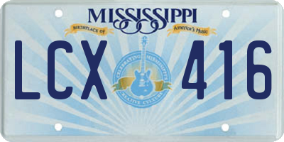 MS license plate LCX416