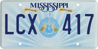 MS license plate LCX417