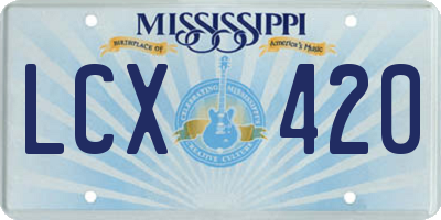 MS license plate LCX420