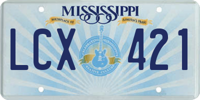 MS license plate LCX421