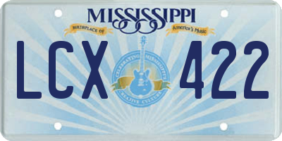 MS license plate LCX422