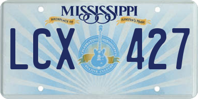 MS license plate LCX427