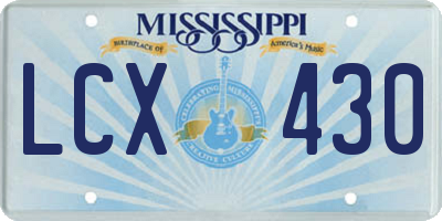 MS license plate LCX430
