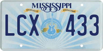 MS license plate LCX433