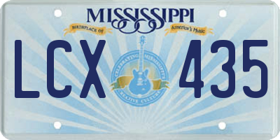 MS license plate LCX435