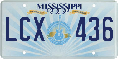MS license plate LCX436
