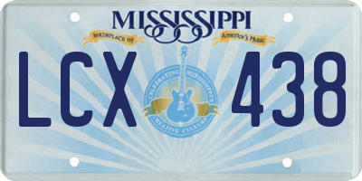 MS license plate LCX438