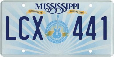 MS license plate LCX441