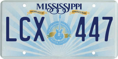 MS license plate LCX447