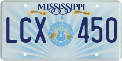 MS license plate LCX450