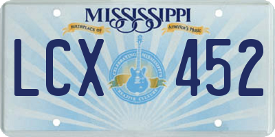 MS license plate LCX452