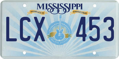 MS license plate LCX453
