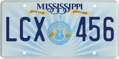 MS license plate LCX456