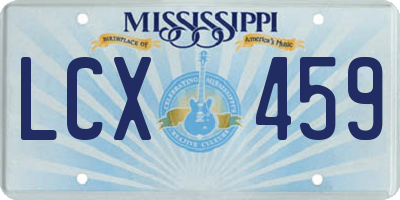 MS license plate LCX459