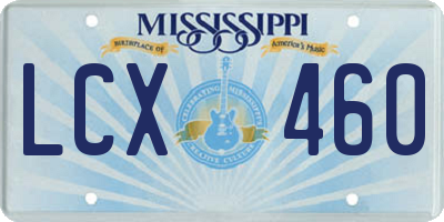 MS license plate LCX460