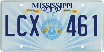 MS license plate LCX461
