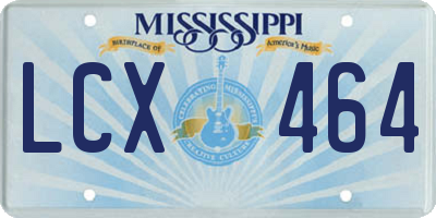 MS license plate LCX464