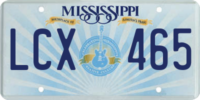 MS license plate LCX465