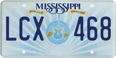 MS license plate LCX468