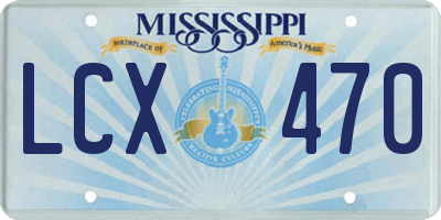 MS license plate LCX470