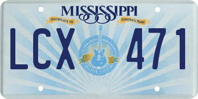 MS license plate LCX471