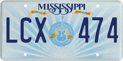 MS license plate LCX474