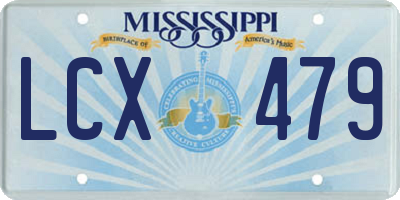 MS license plate LCX479