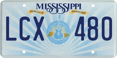 MS license plate LCX480