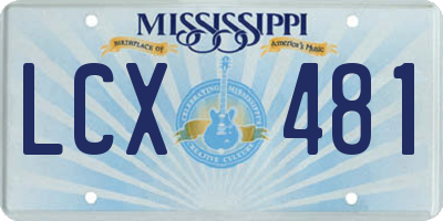 MS license plate LCX481