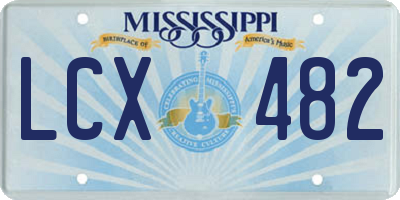 MS license plate LCX482