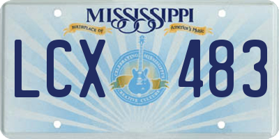MS license plate LCX483