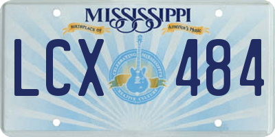 MS license plate LCX484