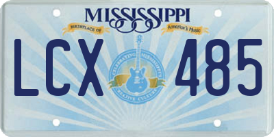 MS license plate LCX485